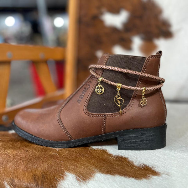 Botina Abruta Modelo 302 Sola Preta Trança